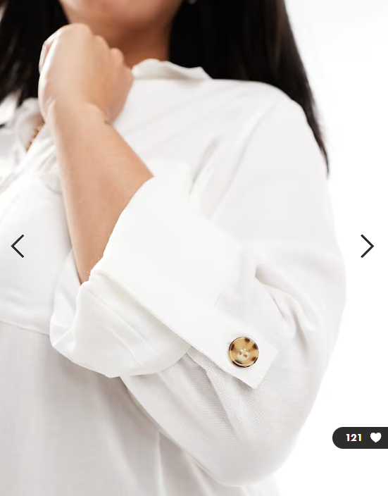 Vero Moda Curve button down shirt with pocket detail in white