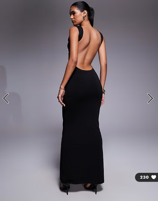 Tiger Mist Morana cowl neck open scoop back maxi dress in black