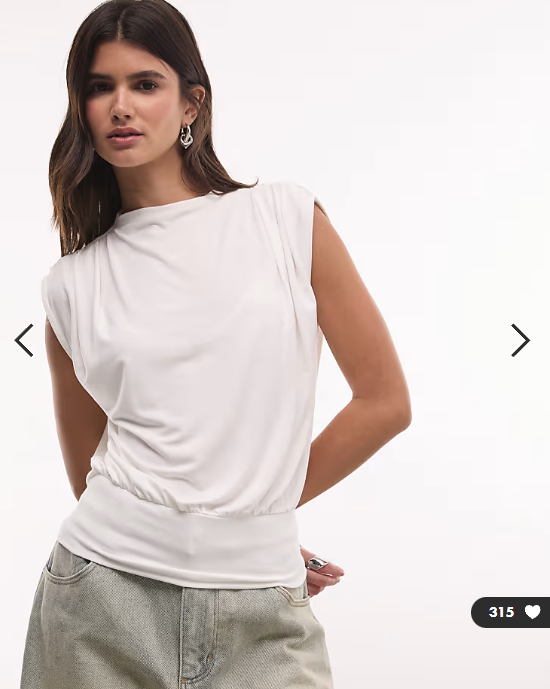 ASOS DESIGN Draped sleeveless top in ecru
