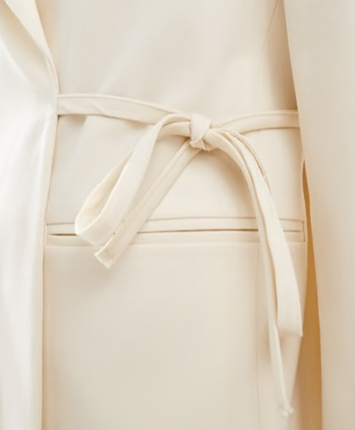 Asos - Tie side oversized blazer in cream