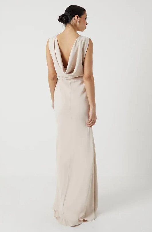 Cowl Back Fishtail Bridesmaids Maxi Dress