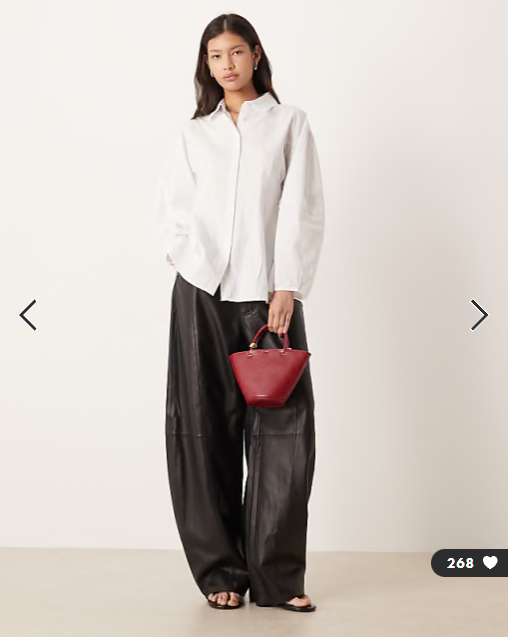 ASOS DESIGN cocoon sleeve cinch back shirt in white