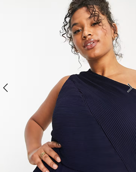 Yaura Plus Bridesmaid drape one shoulder maxi dress in navy