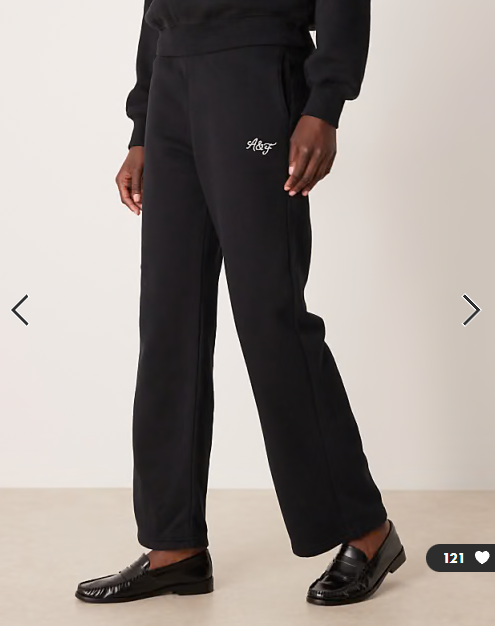 Abercrombie & Fitch side logo high rise relaxed sweatpants in black
