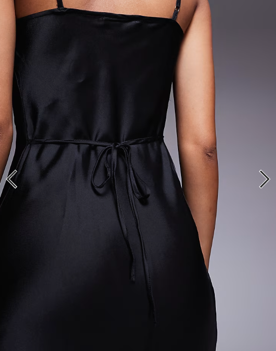 New Look - satin cowl neck midi dress in blaxk