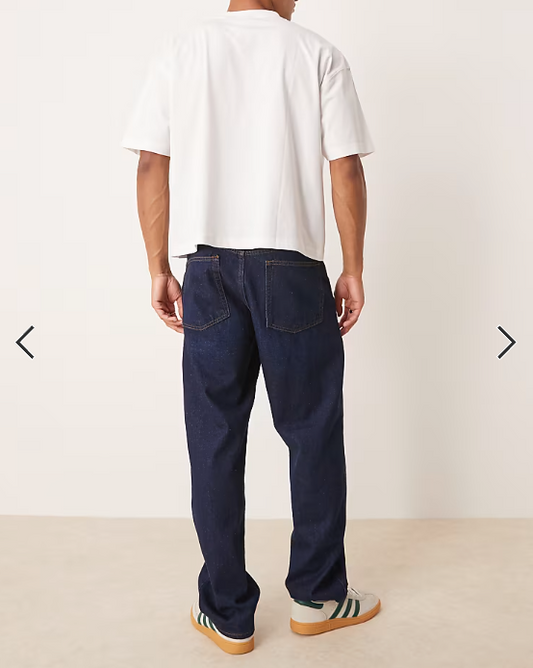 ASOS DESIGN baggy jeans in dark wash blue