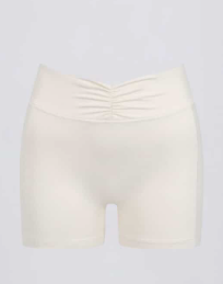 Bo&tee - Ivory Marl Rushed Mini Shorts In Ivory Marl