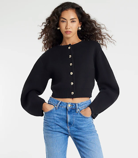 River Island - Structured sleeve Cardigan in black