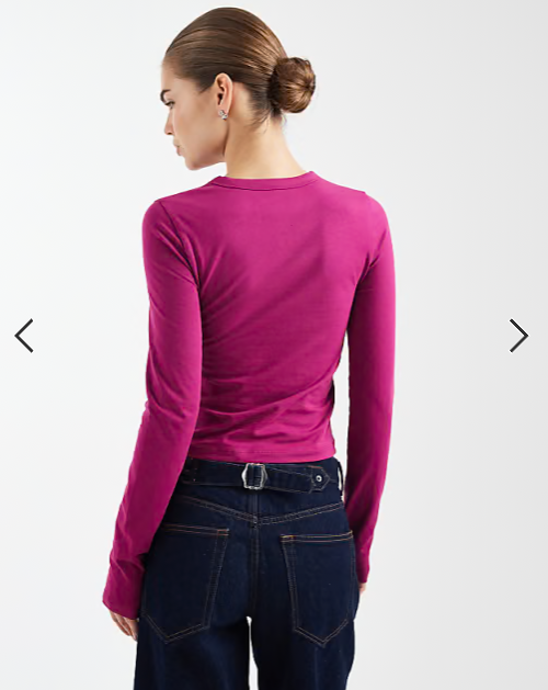 COLLUSION long sleeve baby tee in plum