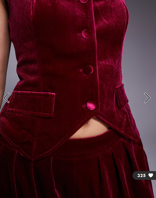 ASOS LUXE velvet waistcoat co-ord in pink