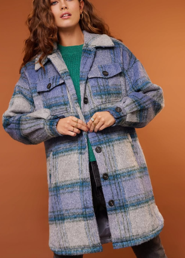Loavies Blue checkered print coat