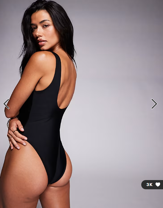 ASOS DESIGN Fuller Bust Revenge sculpting square neck swimsuit in black