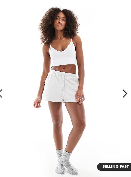 ONLY ribbed seamless strappy bralette in white