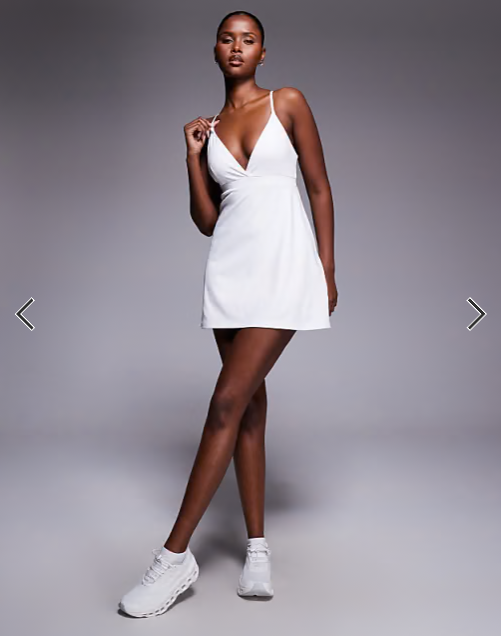 4505 Tennis active tennis dress with under short in white