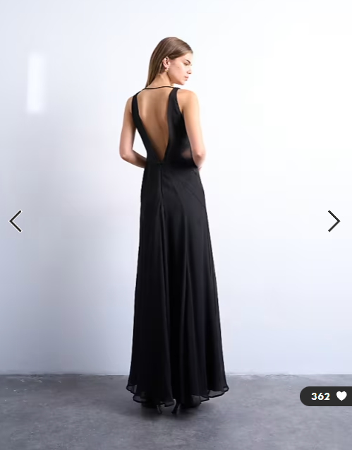 Topshop plunge full hem occasion dress with sheer panels in black