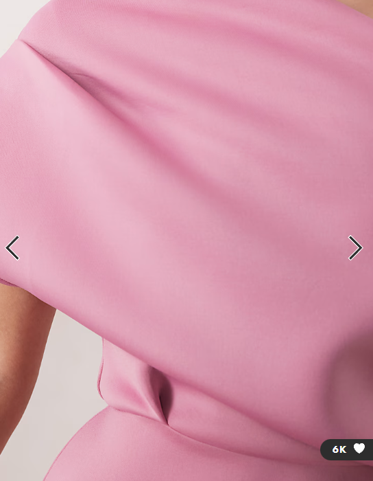 ASOS DESIGN dramatic neckline midi dress in rose scuba-style fabric