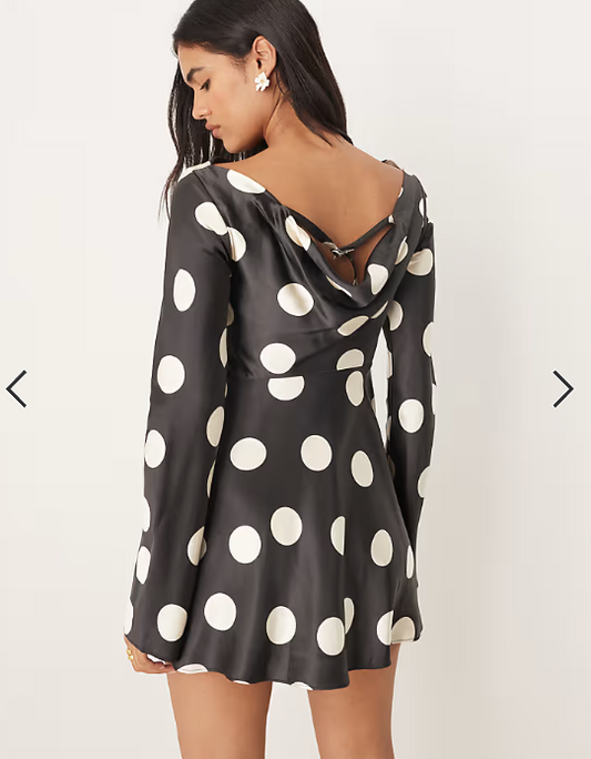 Free People Tigre printed mini dress in black combo