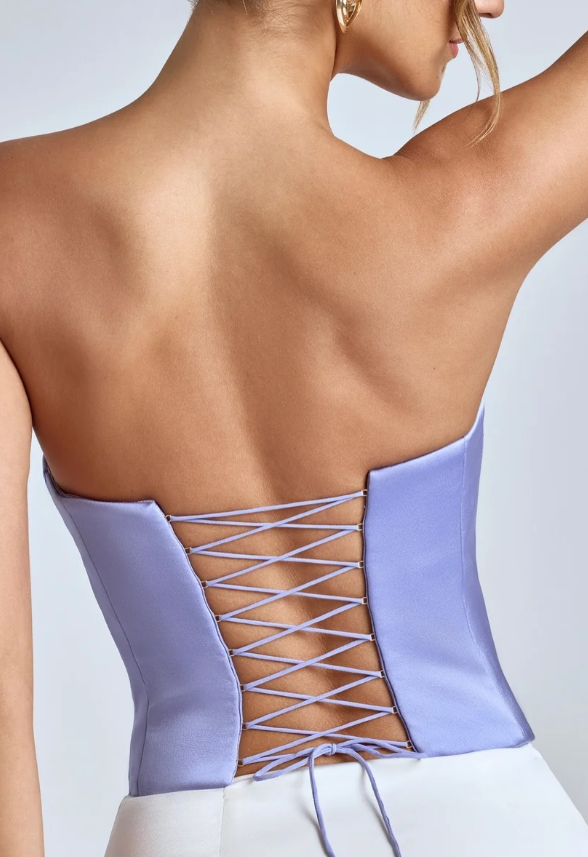 Oh POLLY- Lavender corset heart shape with lace on bac