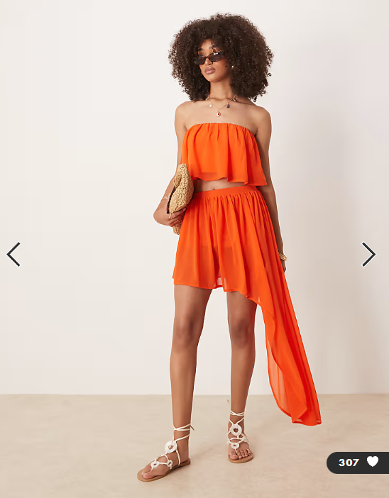 ASOS DESIGN – Orange bandeau-crop top