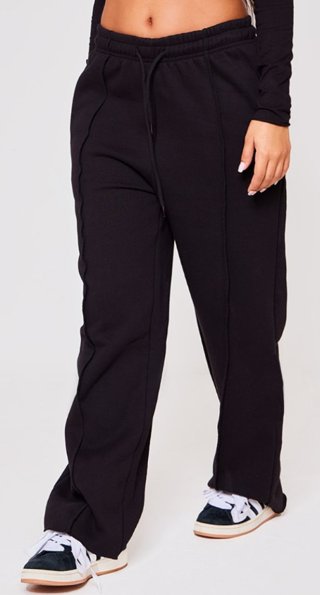 Petite Black Seam Detail Joggers