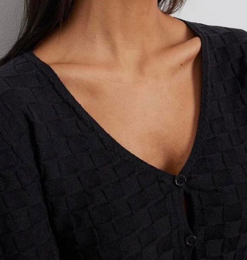 Na-kd - Square Knit Tie Detail Cardigan