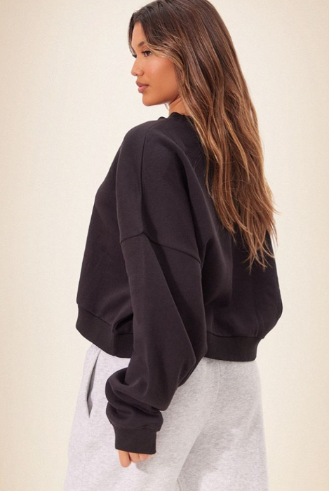 Black Oversized Boxy Sweatshirt