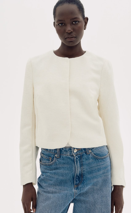 H&M - SHORT JACKET - Twill - cream