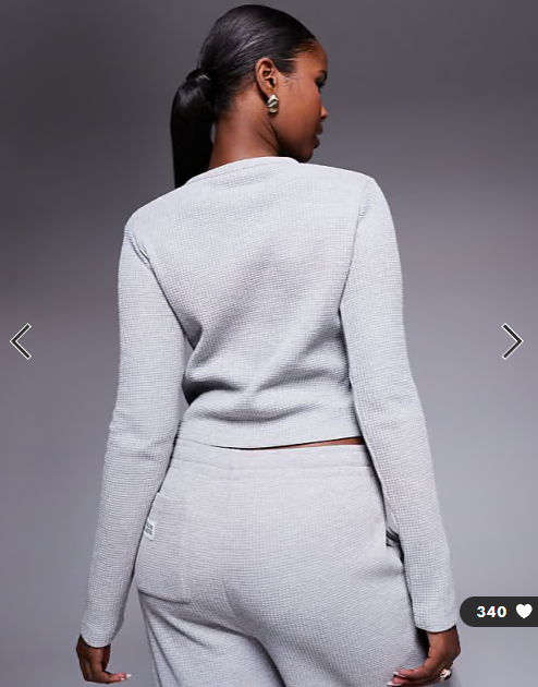 Weekend Collective cardigan heavyweight waffle in grey marl