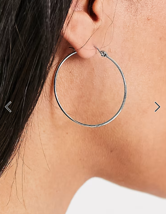 Pieces large hoops in plated sterling silver