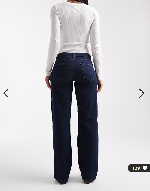 ONLY Judy low rise wide leg jeans in dark blue rinse