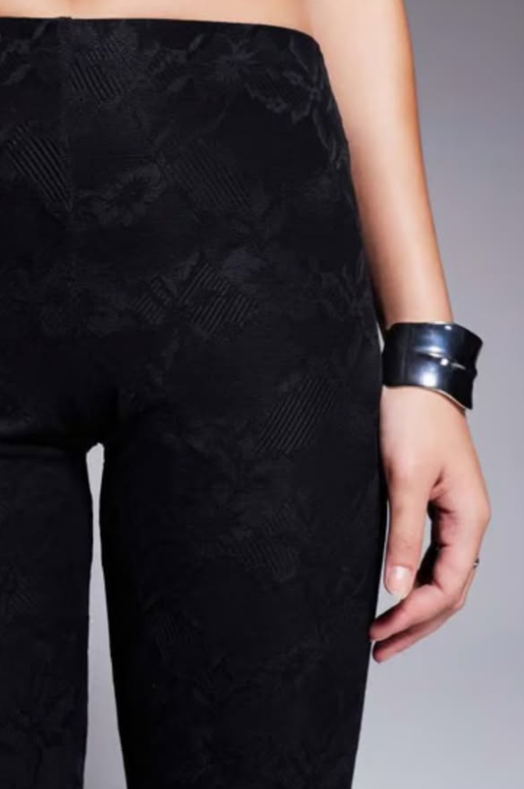 Kaiia exclusive lace flared trousers co-ord in black