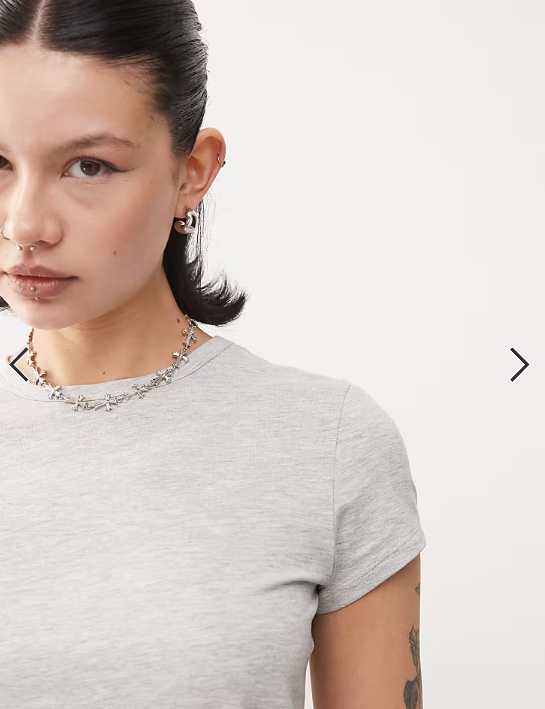 COLLUSION baby tee in grey marl