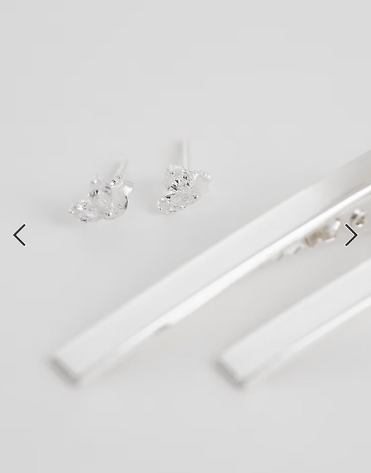 Kingsley Ryan gemset petals stud in sterling silver