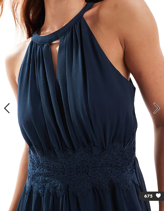 Vila Bridesmaid halterneck maxi dress in navy