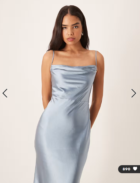 Pretty Lavish Bridesmaid Keisha satin cowl neck maxi dress in light blue