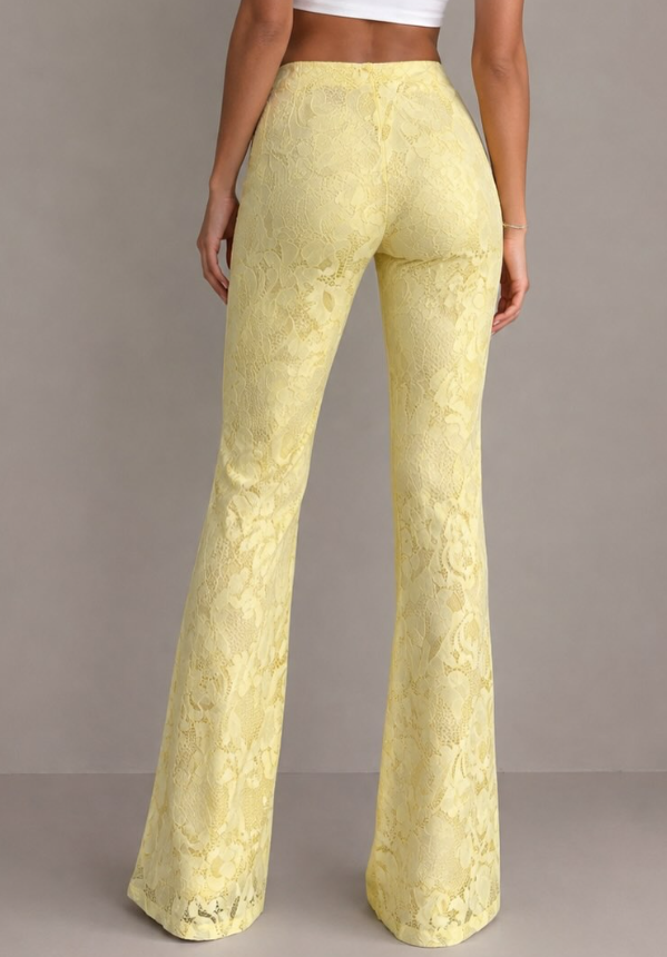 EGO-Trim detail low rise flared trousers