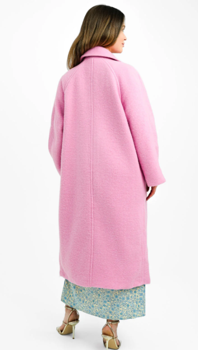 ASOS DESIGN Petite Oversized Boyfriend Coat In Pink