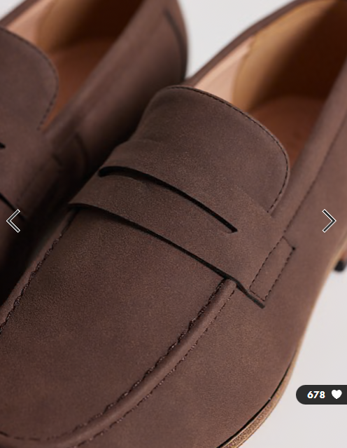ASOS DESIGN penny loafers in brown
