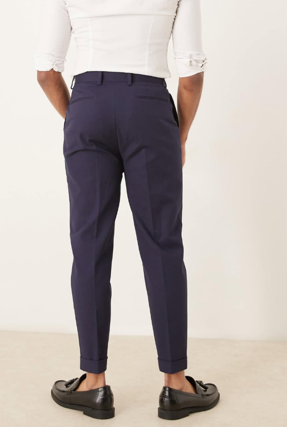 Asos - Smart tapered cotton chino trouser - navy