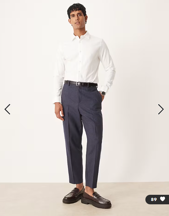 ASOS DESIGN easy iron royal oxford slim shirt in white