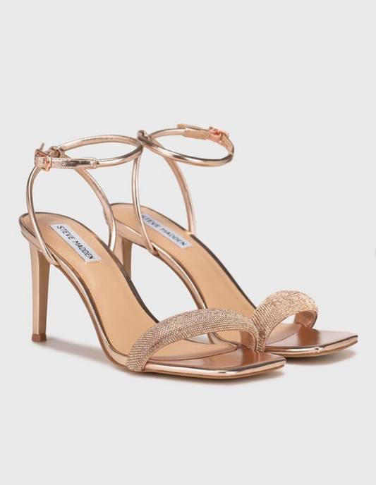 Steve Madden Entice-R Heeled In Rose Gold Sandal’s
