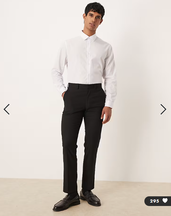 ASOS DESIGN formal easy iron poplin regular shirt in white