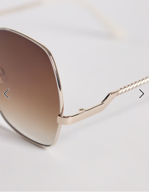 ALDO raquelle oversized metal frame sunglasses with brown lenses in gold