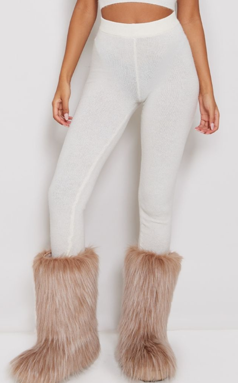 Tall Oatmeal Marl Knit Leggings
