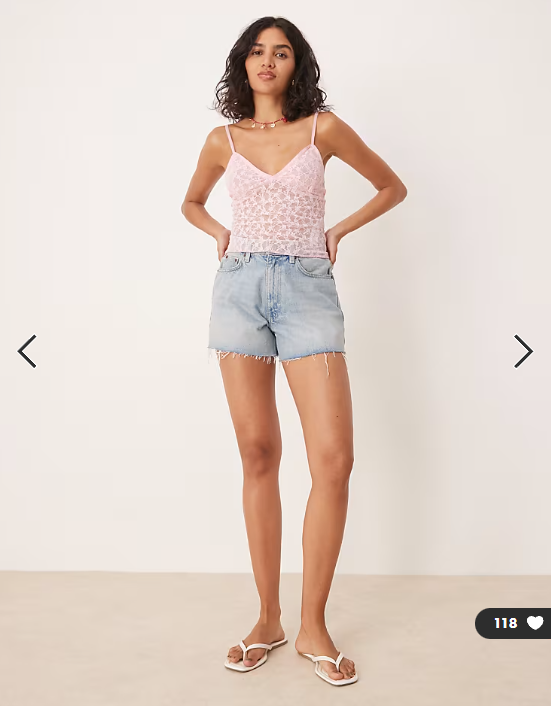 ASOS DESIGN lettuce hem lace cami top in pink