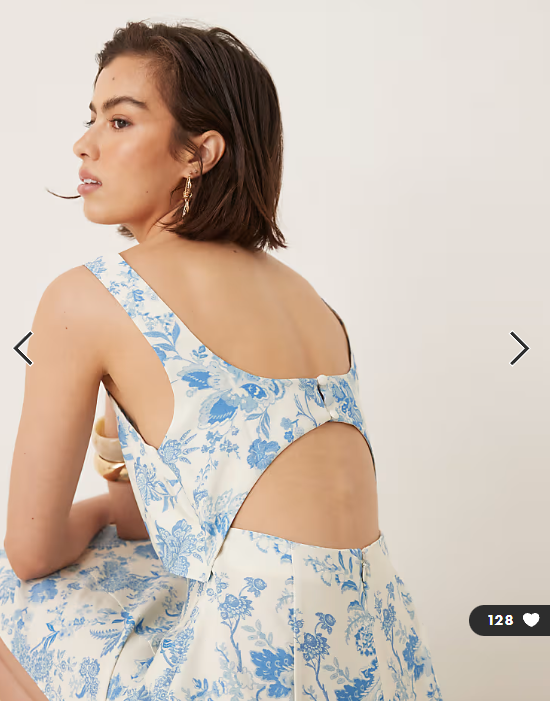 ASOS DESIGN strappy twist bust detail cut out midi dress in floral print