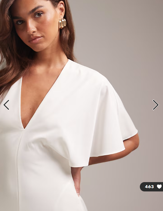 ASOS DESIGN Bridal cape sleeve godet maxi dress in ivory