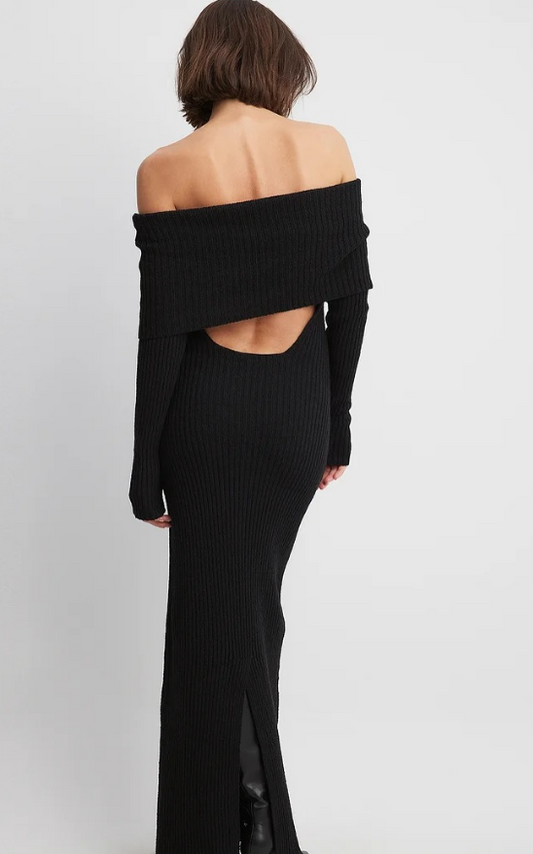 Off Shoulder Open Back Dress