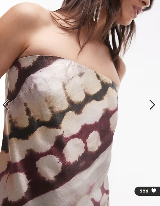 Topshop satin bandeau slip maxi dress in abstract animal print