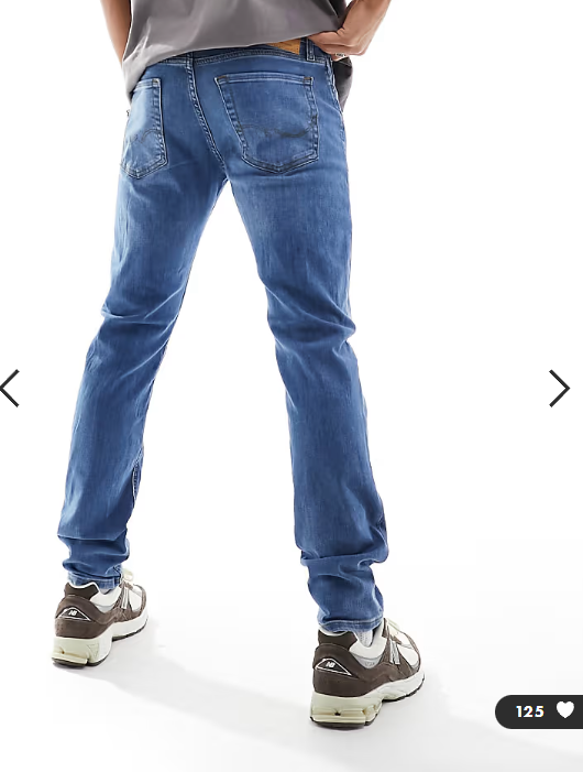 Jack & Jones Glenn slim tapered fit jeans in mid blue wash